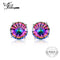 Natural Mystic Rainbow Topaz Earrings Stud For Girls Genuine Pure Solid 925 Sterling Silver Round Brand Fashion Hot Wholesale--JadeMoghul Inc.
