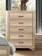 Natural Tone Wooden Chest With 5 Drawers In Brown-Accent Chests and Cabinets-Brown-Wood-JadeMoghul Inc.