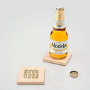 Natural Wood Coaster with Built-in Bottle Opener - Beer Goes Here Etching (Pack of 1)-Personalized Gifts For Men-JadeMoghul Inc.
