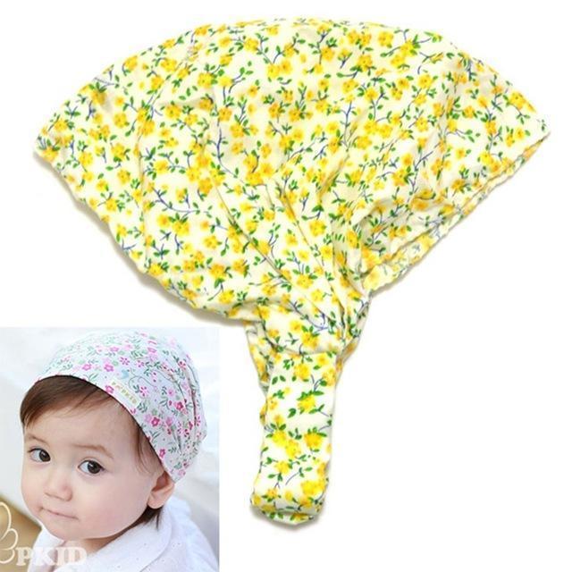 Naturalwell Little girl print headbands Cotton bandana hair accessories bandage on head for Kids cut flower hairbands 1pc HB441-1 Yellow-JadeMoghul Inc.