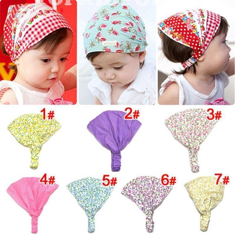 Naturalwell Little girl print headbands Cotton bandana hair accessories bandage on head for Kids cut flower hairbands 1pc HB441-1 Yellow-JadeMoghul Inc.