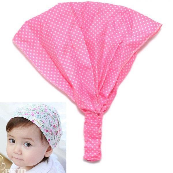 Naturalwell Little girl print headbands Cotton bandana hair accessories bandage on head for Kids cut flower hairbands 1pc HB441-4 Hot pink-JadeMoghul Inc.