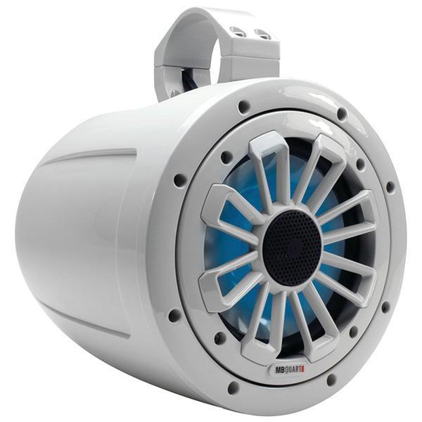 Nautic Series 2-Way Wake Tower Speaker with Dove Gray Finish & Mounting Hardware (6.5", 120 Watts, With LED Illumination)-Speakers, Subwoofers & Tweeters-JadeMoghul Inc.