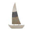 Nautical Charmed Mango Wood Sailboat Decor with Left Side Mainsail, Multicolor