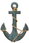 Nautical distressed Wooden Anchor With Rope Decor, Blue-Decorative Accessories-Blue-Wood-JadeMoghul Inc.