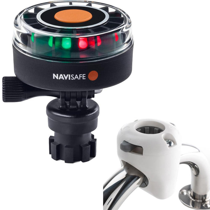 Navisafe Navilight 2NM Tricolor w-Navimount Base Rail Mount - White [340KIT3]-Navigation Lights-JadeMoghul Inc.