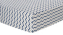 Navy and Gray Chevron Deluxe Flannel Fitted Crib Sheet-CHEV-JadeMoghul Inc.