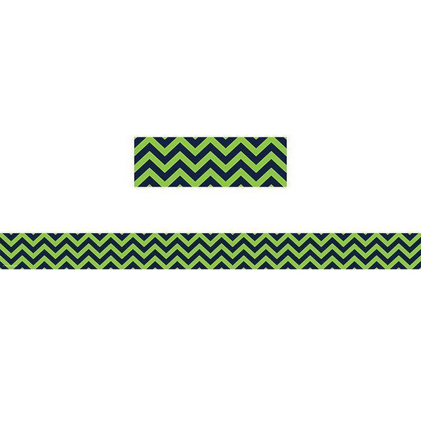 NAVY & LIME CHEVRON STRAIGHT BORDER-Learning Materials-JadeMoghul Inc.