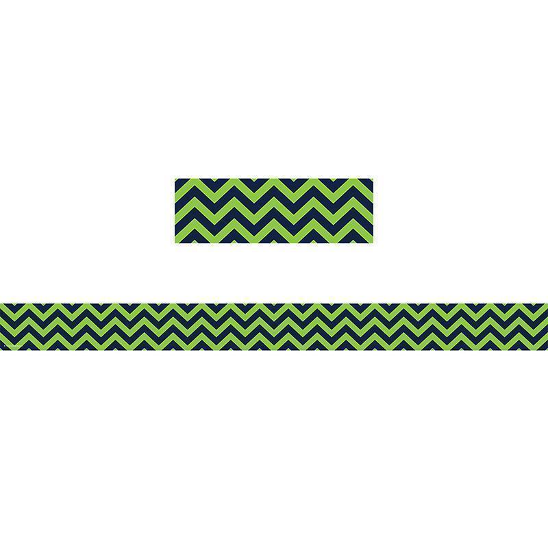 NAVY & LIME CHEVRON STRAIGHT BORDER-Learning Materials-JadeMoghul Inc.