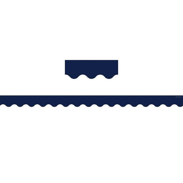 NAVY SCALLOPED BORDER TRIM-Learning Materials-JadeMoghul Inc.