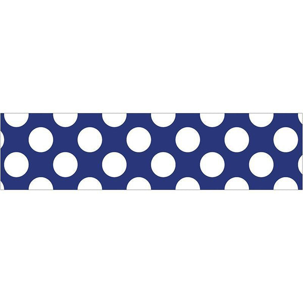 NAVY W POLKA DOTS STRAIGHT BORDERS-Learning Materials-JadeMoghul Inc.