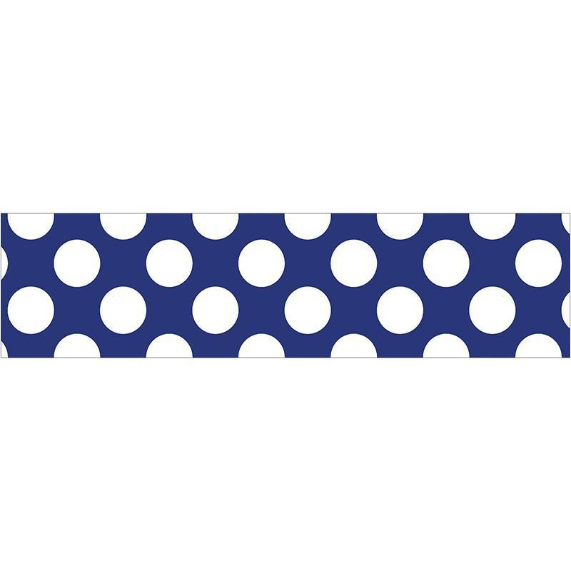 NAVY W POLKA DOTS STRAIGHT BORDERS-Learning Materials-JadeMoghul Inc.