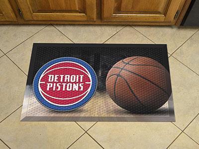 Welcome Mat NBA Detroit Pistons Scraper Mat 19"x30" Ball