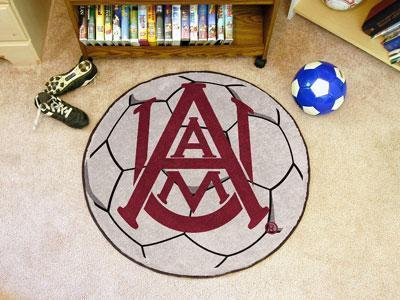 Round Indoor Outdoor Rugs NCAA Alabama A&M Soccer Ball 27" diameter