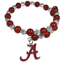 NCAA - Alabama Crimson Tide Bead Memory Wire Bracelet-Jewelry & Accessories,College Jewelry,College Bracelets,Large Crystal Memory Wire Bracelets-JadeMoghul Inc.