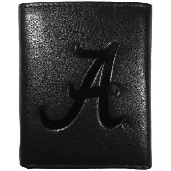 NCAA - Alabama Crimson Tide Embossed Leather Tri-fold Wallet-Wallets & Checkbook Covers,College Wallets,College Tri-fold Wallets,Leather Tri-fold Wallets-JadeMoghul Inc.