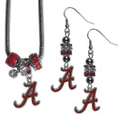 NCAA - Alabama Crimson Tide Euro Bead Earrings and Necklace Set-Jewelry & Accessories,College Jewelry,Alabama Crimson Tide Jewelry-JadeMoghul Inc.