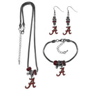 NCAA - Alabama Crimson Tide Euro Bead Jewelry 3 piece Set-Jewelry & Accessories,College Jewelry,Alabama Crimson Tide Jewelry-JadeMoghul Inc.