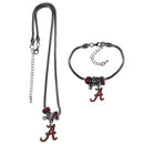 NCAA - Alabama Crimson Tide Euro Bead Necklace and Bracelet Set-Jewelry & Accessories,College Jewelry,Alabama Crimson Tide Jewelry-JadeMoghul Inc.