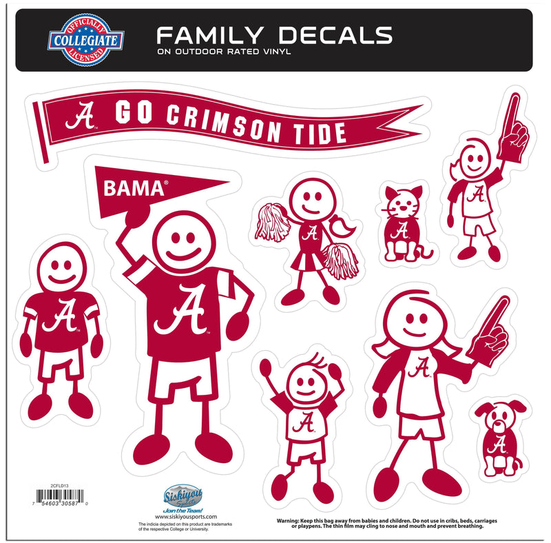 NCAA - Alabama Crimson Tide Family Decal Set Large-Automotive Accessories,Decals,Family Character Decals,Large Family Decals,College Large Family Decals-JadeMoghul Inc.