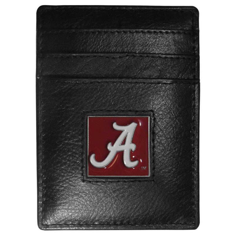 NCAA - Alabama Crimson Tide Leather Money Clip/Cardholder Packaged in Gift Box-Wallets & Checkbook Covers,Money Clip/Cardholders,Gift Box Packaging,College Money Clip/Cardholders-JadeMoghul Inc.