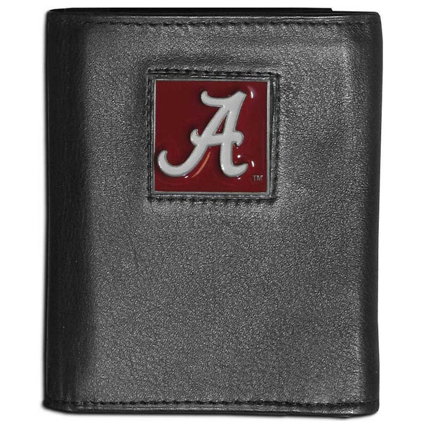 NCAA - Alabama Crimson Tide Leather Tri-fold Wallet-Wallets & Checkbook Covers,Tri-fold Wallets,Tri-fold Wallets,College Tri-fold Wallets-JadeMoghul Inc.