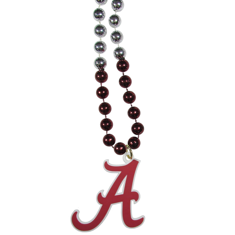 NCAA - Alabama Crimson Tide Mardi Gras Necklace-Jewelry & Accessories,College Jewelry,College Necklaces,Mardi Gras Bead Necklaces-JadeMoghul Inc.