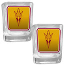 NCAA - Arizona St. Sun Devils Square Glass Shot Glass Set-Beverage Ware,Shot Glass,Graphic Shot Glass,College Graphic Shot Glass,-JadeMoghul Inc.