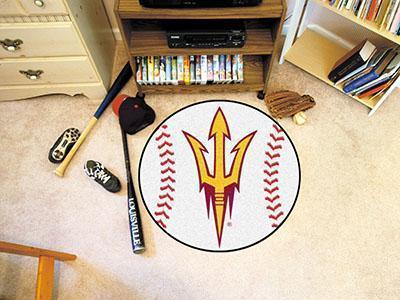 Round Rugs NCAA Arizona State Baseball Mat 27" diameter