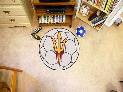 Small Round Rugs NCAA Arizona State Soccer Ball 27" diameter