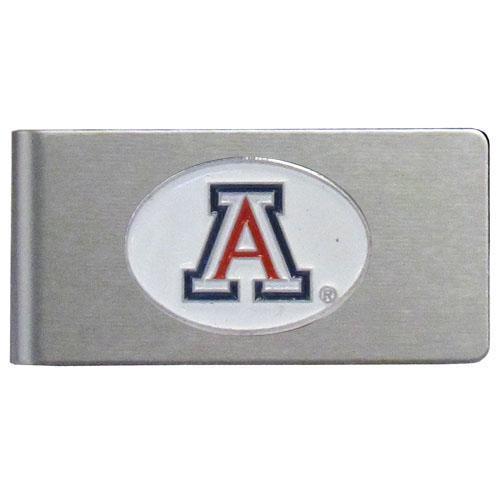 NCAA - Arizona Wildcats Brushed Metal Money Clip-Wallets & Checkbook Covers,Money Clips,Brushed Money Clips,College Brushed Money Clips-JadeMoghul Inc.
