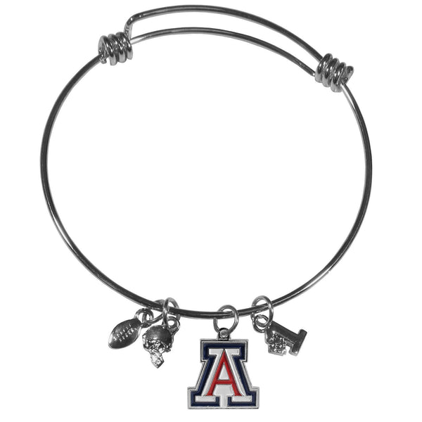 NCAA - Arizona Wildcats Charm Bangle Bracelet-Jewelry & Accessories,College Jewelry,Arizona Wildcats Jewelry-JadeMoghul Inc.