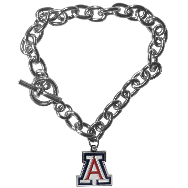 NCAA - Arizona Wildcats Charm Chain Bracelet-Jewelry & Accessories,Bracelets,Charm Chain Bracelets,College Charm Chain Bracelets-JadeMoghul Inc.