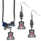NCAA - Arizona Wildcats Euro Bead Earrings and Necklace Set-Jewelry & Accessories,College Jewelry,Arizona Wildcats Jewelry-JadeMoghul Inc.