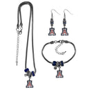 NCAA - Arizona Wildcats Euro Bead Jewelry 3 piece Set-Jewelry & Accessories,College Jewelry,Arizona Wildcats Jewelry-JadeMoghul Inc.