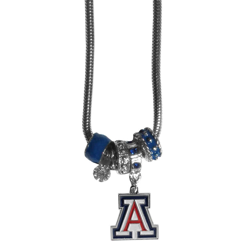 NCAA - Arizona Wildcats Euro Bead Necklace-Jewelry & Accessories,Necklaces,Euro Bead Necklaces,College Euro Bead Necklaces-JadeMoghul Inc.