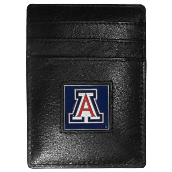 NCAA - Arizona Wildcats Leather Money Clip/Cardholder-Wallets & Checkbook Covers,Money Clip/Cardholders,Window Box Packaging,College Money Clip/Cardholders-JadeMoghul Inc.