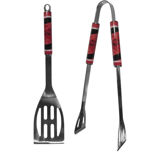 NCAA - Arkansas Razorbacks 2 pc Steel BBQ Tool Set-Tailgating & BBQ Accessories,BBQ Tools,2 pc Steel Tool Set,College 2 pc Steel Tool Set-JadeMoghul Inc.