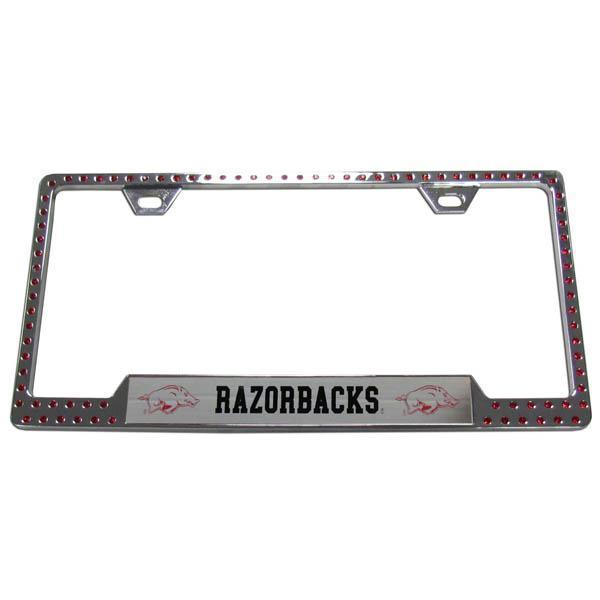 NCAA - Arkansas Razorbacks Bling Tag Frame-Automotive Accessories,Tag Frames,Bling Tag Frames,College Bling Tag Frames-JadeMoghul Inc.