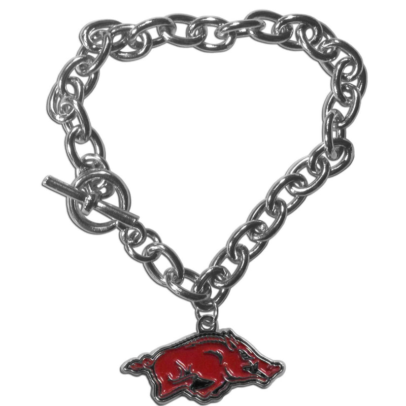 NCAA - Arkansas Razorbacks Charm Chain Bracelet-Jewelry & Accessories,Bracelets,Charm Chain Bracelets,College Charm Chain Bracelets-JadeMoghul Inc.