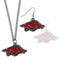 NCAA - Arkansas Razorbacks Dangle Earrings and Chain Necklace Set-Jewelry & Accessories,Jewelry Sets,Dangle Earrings & Chain Necklace-JadeMoghul Inc.