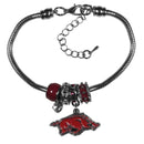 NCAA - Arkansas Razorbacks Euro Bead Bracelet-Jewelry & Accessories,Bracelets,Euro Bead Bracelets,College Euro Bead Bracelets-JadeMoghul Inc.