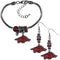 NCAA - Arkansas Razorbacks Euro Bead Earrings and Bracelet Set-Jewelry & Accessories,College Jewelry,Arkansas Razorbacks Jewelry-JadeMoghul Inc.