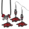 NCAA - Arkansas Razorbacks Euro Bead Earrings and Necklace Set-Jewelry & Accessories,College Jewelry,Arkansas Razorbacks Jewelry-JadeMoghul Inc.