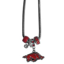 NCAA - Arkansas Razorbacks Euro Bead Necklace-Jewelry & Accessories,Necklaces,Euro Bead Necklaces,College Euro Bead Necklaces-JadeMoghul Inc.