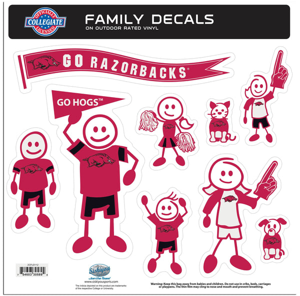 NCAA - Arkansas Razorbacks Family Decal Set Large-Automotive Accessories,Decals,Family Character Decals,Large Family Decals,College Large Family Decals-JadeMoghul Inc.