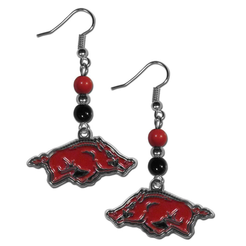 NCAA - Arkansas Razorbacks Fan Bead Dangle Earrings-Jewelry & Accessories,Earrings,Fan Bead Earrings,College Fan Bead Earrings-JadeMoghul Inc.