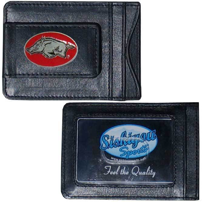 NCAA - Arkansas Razorbacks Leather Cash & Cardholder-Wallets & Checkbook Covers,Cash & Cardholders,College Cash & Cardholders-JadeMoghul Inc.