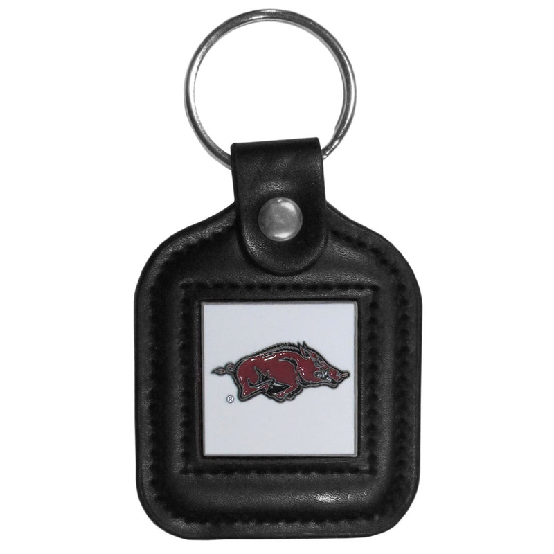 NCAA - Arkansas Razorbacks Square Leatherette Key Chain-Key Chains,Leatherette Key Chains,College Leatherette Key Chains-JadeMoghul Inc.