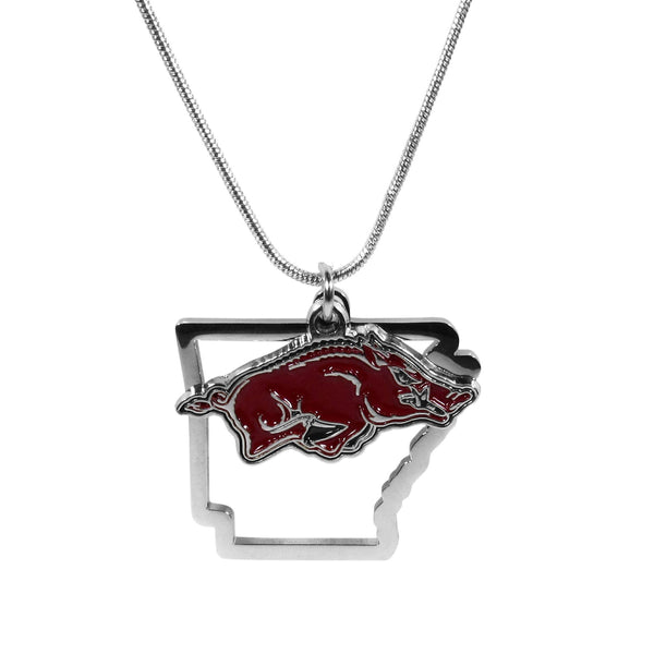 NCAA - Arkansas Razorbacks State Charm Necklace-Jewelry & Accessories,Necklaces,State Charm Necklaces,College State Charm Necklaces-JadeMoghul Inc.